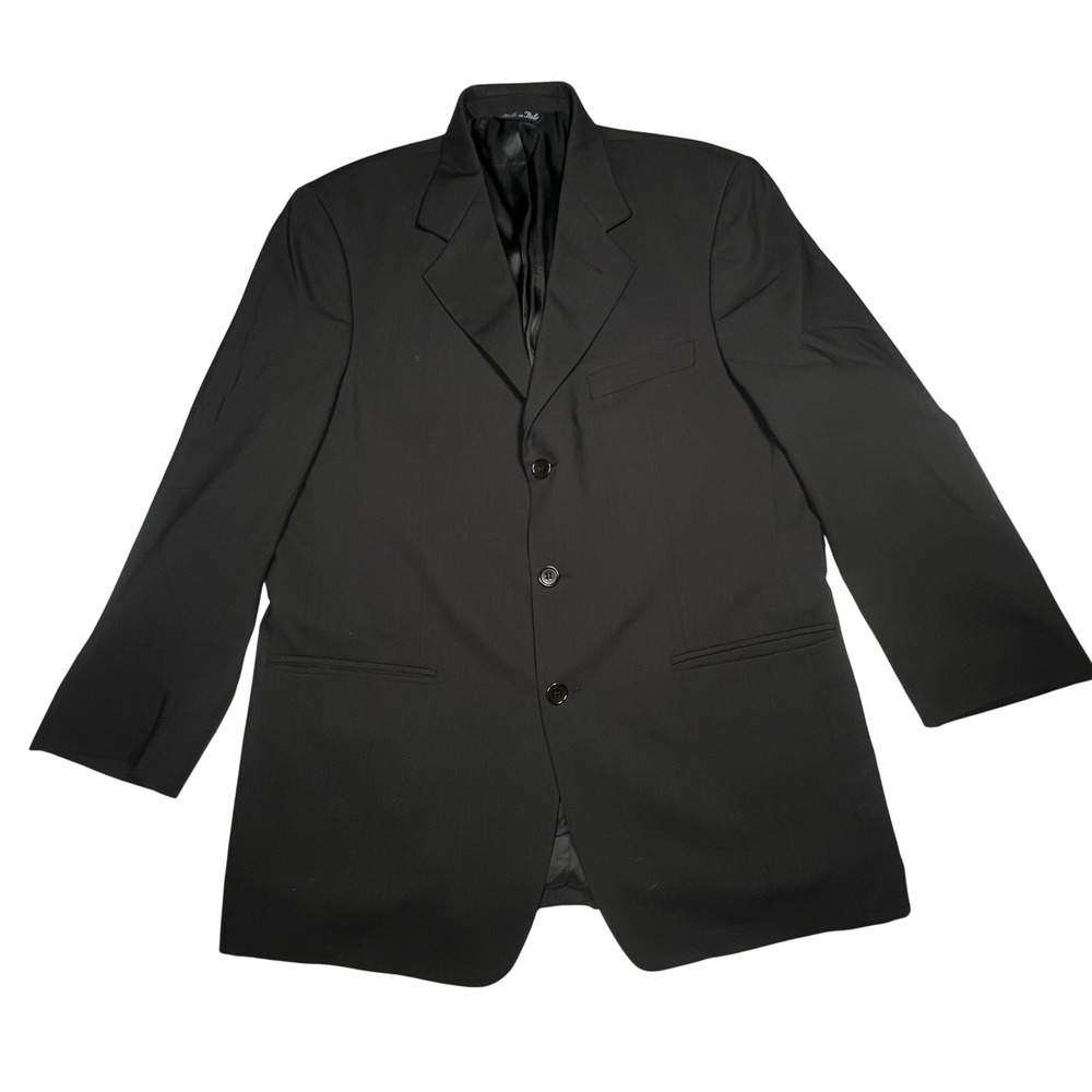 Vito Rufolo Wool Blazer Jacket Mens 44 RE Black Made in Italy Sorrento Business